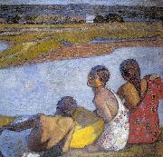 Bela Ivanyi-Grunwald Gypsy Girls by the Banks of Lapos painting